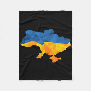 Ukraine Flag Emblem Map Patriot For Men And Women  Fleece Blanket