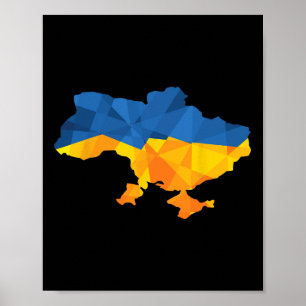 Ukraine Flag Emblem Map Patriot For Men And Women Poster