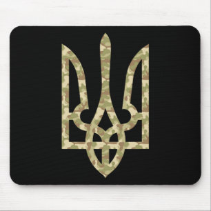 Ukraine Flag Emblem Ukrainian National Tryzub Trid Mouse Mat