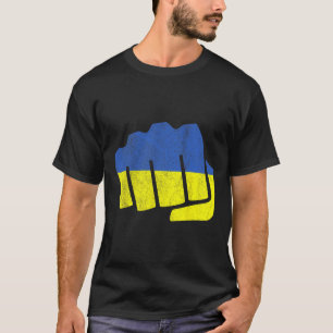 Ukraine Flag Fist. Stay Strong Ukraine. Blue And Y T-Shirt