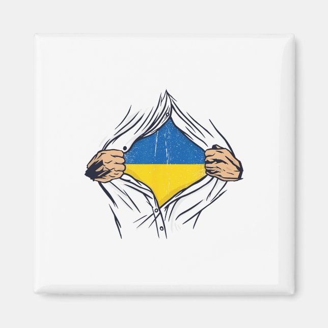 Ukraine Flag For Ukraines With Pride In Their Hear Magnet (Front)