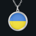 Ukraine Flag Freedom Silver Plated Necklace<br><div class="desc">Ukraine Flag - Freedom Support ! Let's make the world a better place - everybody together ! A better world begins - depends - needs YOU too ! You can transfer to 1000 Zazzle products. Resize and move or remove and add elements / text with customisation tool. We Stand With...</div>