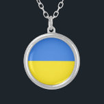 Ukraine Flag Freedom Silver Plated Necklace<br><div class="desc">Ukraine Flag - Freedom Support ! Let's make the world a better place - everybody together ! A better world begins - depends - needs YOU too ! You can transfer to 1000 Zazzle products. Resize and move or remove and add elements / text with customisation tool. We Stand With...</div>