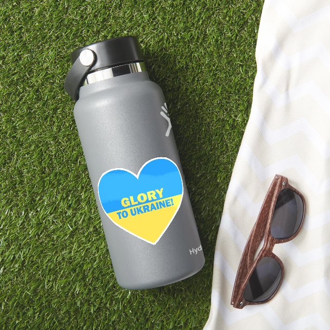 Ukraine Flag Heart Glory To Ukraine (HydroFlask Insitu)