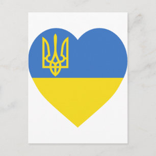 Ukraine Flag Heart Postcard