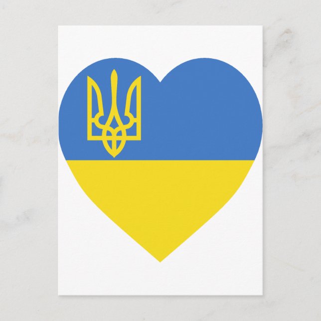 Ukraine Flag Heart Postcard (Front)