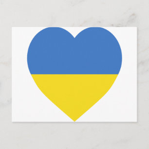 Ukraine Flag Heart Postcard