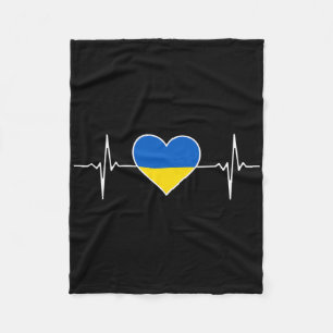 Ukraine Flag Heart Roots Vacation Ukrainian Fleece Blanket