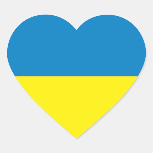 Ukraine Flag Heart Sticker (Front)