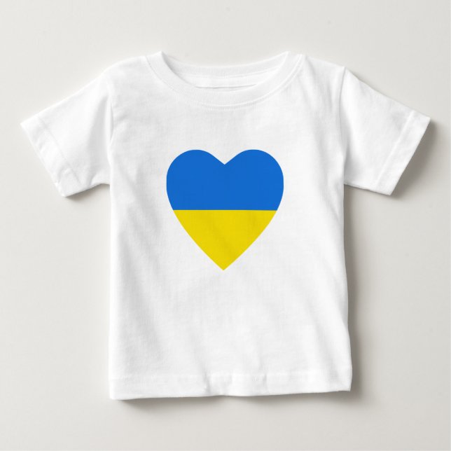 Ukraine Flag Heart T-Shirt (Front)