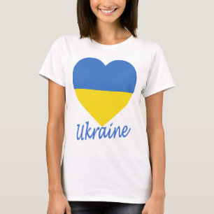 Ukraine Flag Heart T-Shirt
