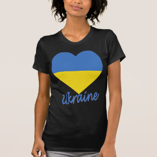 Ukraine Flag Heart T-Shirt