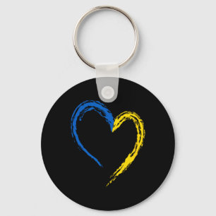 Ukraine Flag Heart Vintage Ukrainian Lovers Ukrain Key Ring