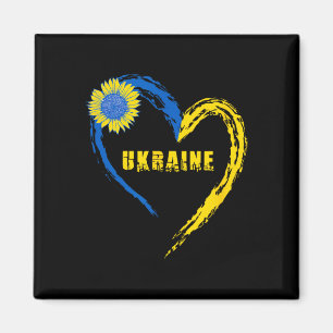 Ukraine Flag Heart Vintage Ukrainian Lovers Ukrain Magnet