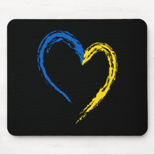 Ukraine Flag Heart Vintage Ukrainian Lovers Ukrain Mouse Mat