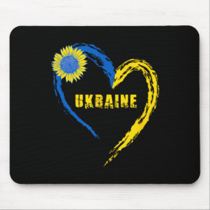 Ukraine Flag Heart Vintage Ukrainian Lovers Ukrain Mouse Mat
