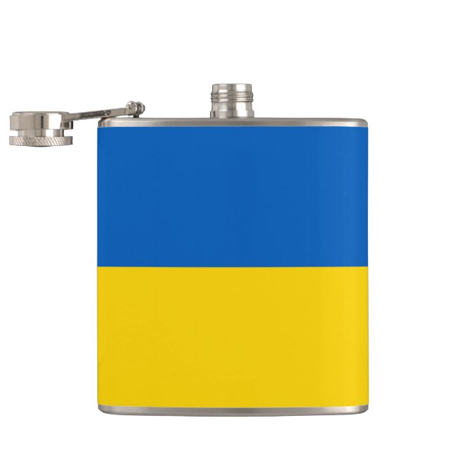 Ukraine flag hip flask (Opened)