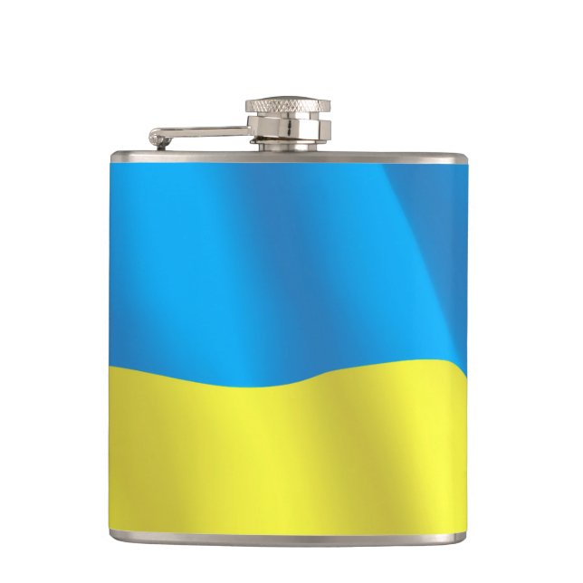 Ukraine Flag Hip Flask (Front)