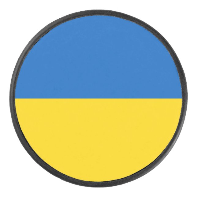Ukraine Flag Hockey Puck (Front)