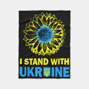 Ukraine Flag I Stand With Ukraine Sunflower Ukrain Fleece Blanket