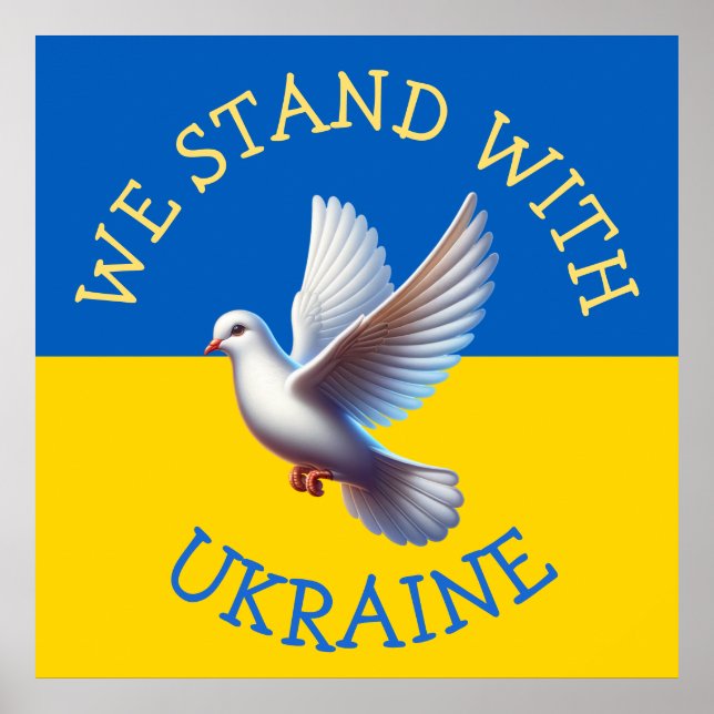 Ukraine Flag | I Stand with Urkaine Poster (Front)