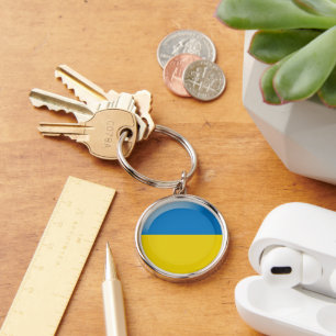 Ukraine flag key ring