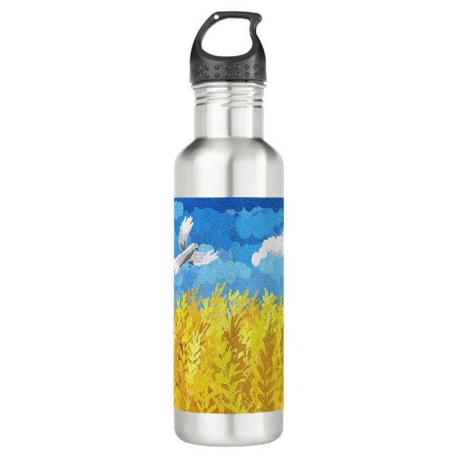 Ukraine Flag Landscape 710 Ml Water Bottle (Front)