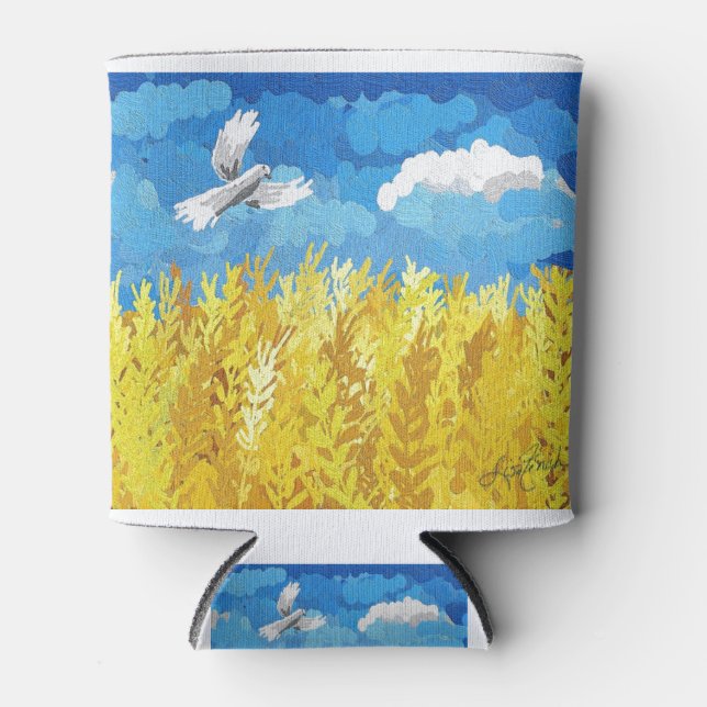 Ukraine Flag Landscape Can Cooler (Front)