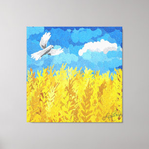 Ukraine Flag Landscape Canvas Print