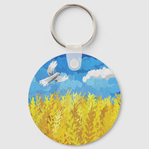 Ukraine Flag Landscape Key Ring