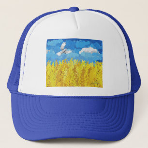 Ukraine Flag Landscape Trucker Hat