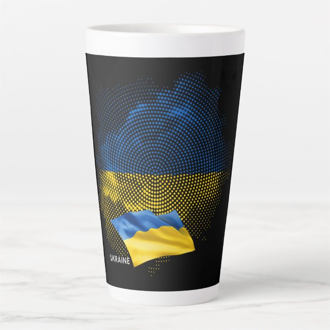 Ukraine flag latte mug (Front)