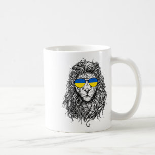 Ukraine Flag Lion Sungles Ukraine Gifts Love Ukrai Coffee Mug