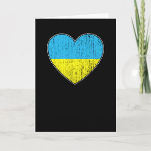 Ukraine Flag Love Heart Card