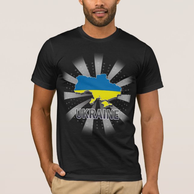 Ukraine Flag Map 2.0 T-Shirt (Front)