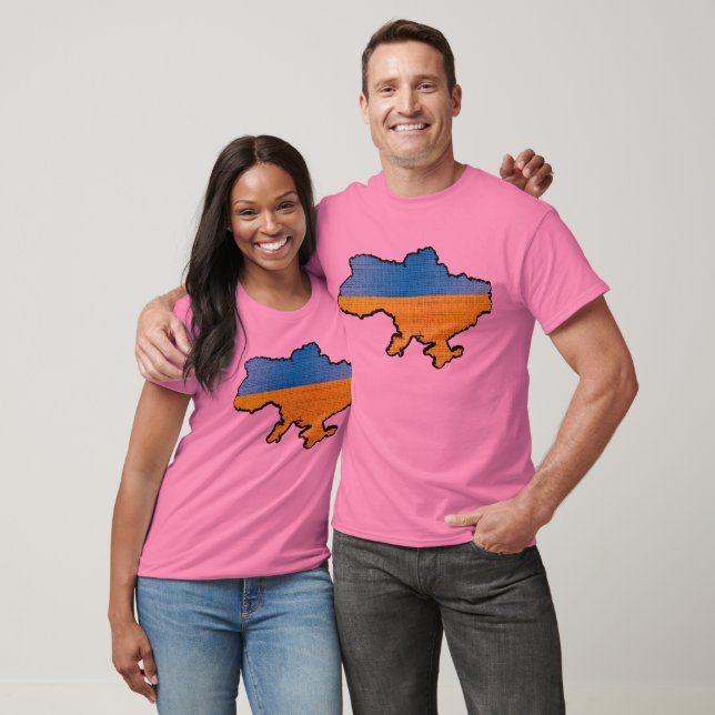 Ukraine Flag Map T-Shirt (Unisex)