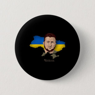 Ukraine Flag Map Zelensky President Of Ukraine 6 Cm Round Badge