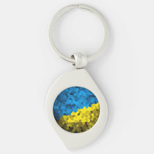 Ukraine flag mosaic key ring