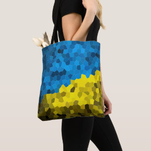Ukraine flag mosaic tote bag