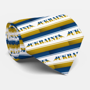 Ukraine Flag, National Nightingale Birds Tie