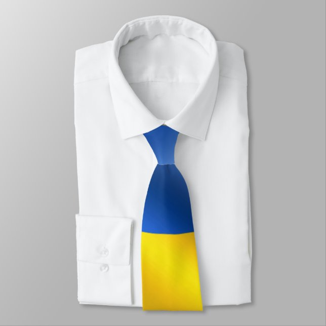 Ukraine Flag Neck Tie - Freedom (Tied)