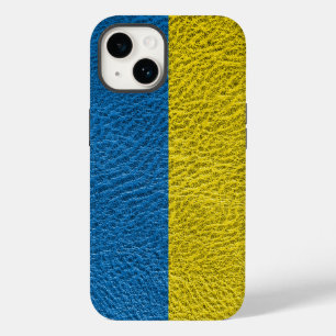 Ukraine flag on leather Case-Mate iPhone 14 case