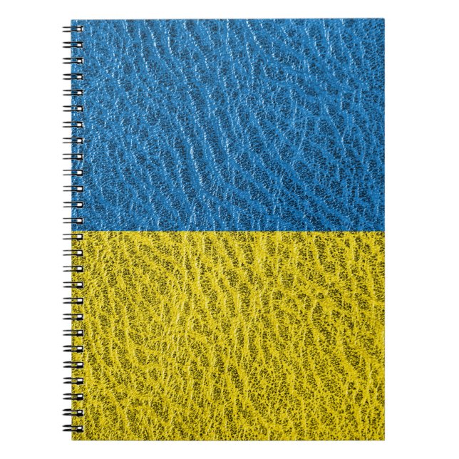 Ukraine flag on leather notebook (Front)