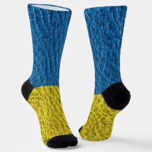 Ukraine flag on leather socks