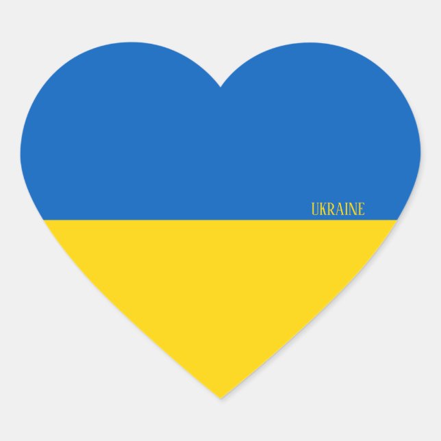 Ukraine Flag Patriotic Heart Sticker (Front)