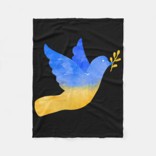 Ukraine Flag Peace Bird Vintage Ukrainian Support  Fleece Blanket