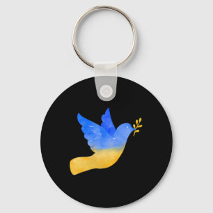 Ukraine Flag Peace Bird Vintage Ukrainian Support  Key Ring