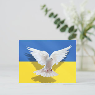 Ukraine Flag Peace Dove Postcard Freedom Support