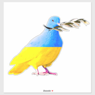 Ukraine Flag Peace Dove Sticker Support Freedom