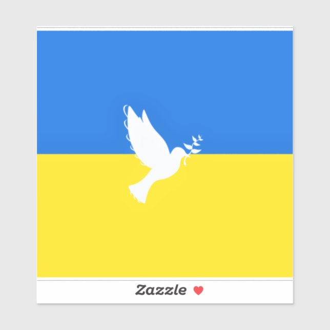Ukraine Flag Peace Dove Stickers Support Freedom (Sheet)